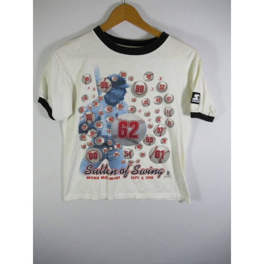 Vintage 90s Starter Ringer T-shirt Mark McGwire St. Louis Cardinals Boys 14-16